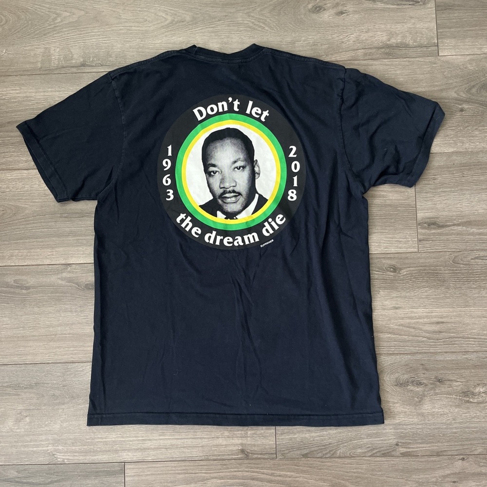 SUPREME Mens L Martin Luther King T Shirt Black Don't Let The Dream Die